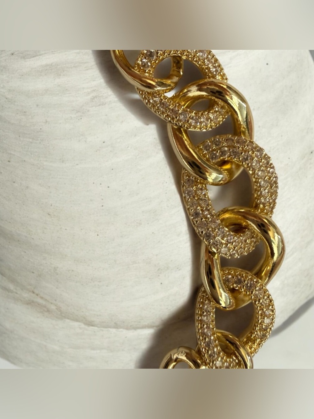Pave Accented Chunky Cuban Link Bracelet
